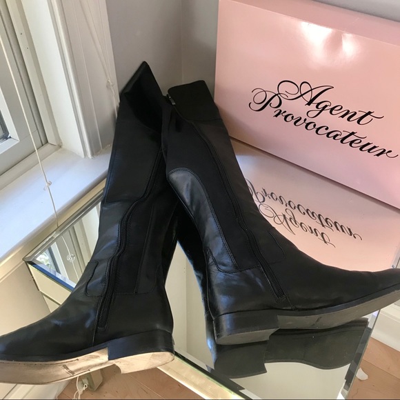 Franco sarto 7.5 over the knee black 50/50 leather nylon/stretch boots - Picture 3 of 4